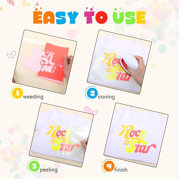 Tintnut Light Red Neon Heat Transfer Vinyl, easy cut & weed, stretch washable
