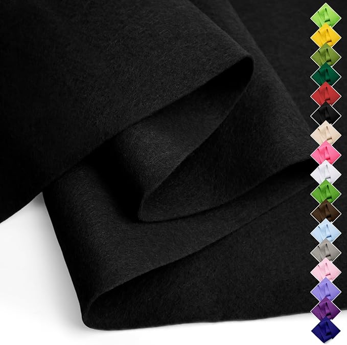 Soft Felt Fabric Sheet 18" x 36", 1.6mm Acrylic Craft Felt, Large Precut Sheet