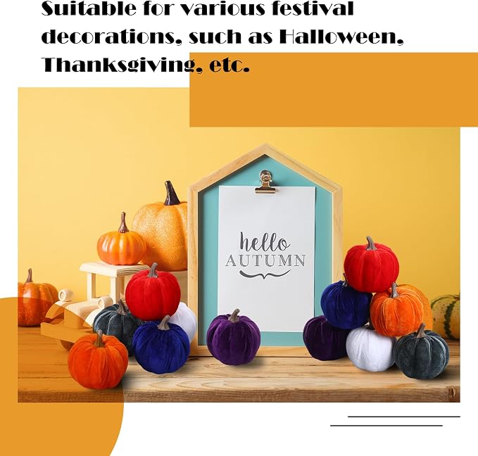 Lenwen 24 Pcs Fall White Foam Pumpkins