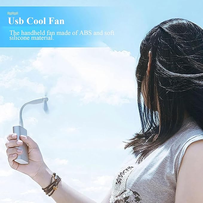 Mini USB Fan, Portable Pocket Fan USB-A Powered Little Cooler, Quiet Operation, for Home Office Car Outdoor Travel- 4 Pack (White)