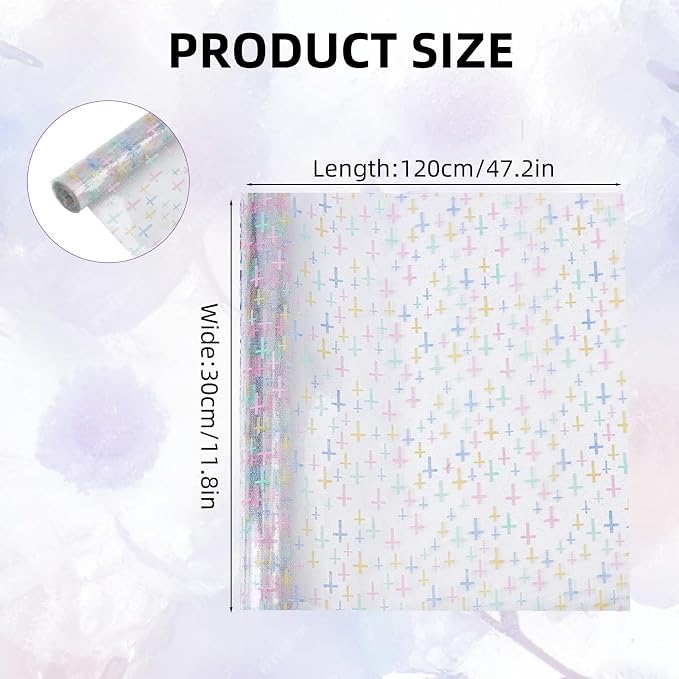 Cross Printed TPU Jelly Faux Leather Fabric, 11.8 x 47.2 Inch Clear TPU Vinyl