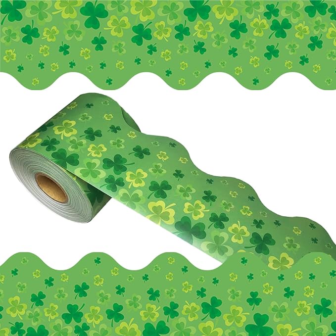 69 Feet St Patricks Day Bulletin Board Borders Lucky Green Shamrock Clover