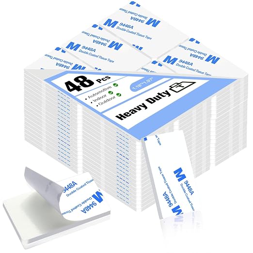 White Double Sided Adhesive Pads, Heavy Duty Mounting Tape, Super-Sticky Black