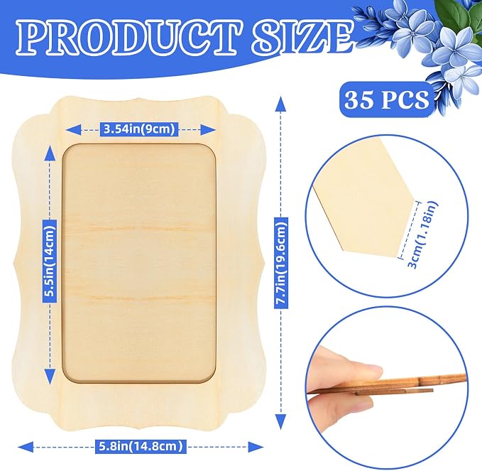 VOKOY 35 Pack Wooden Picture Frames
