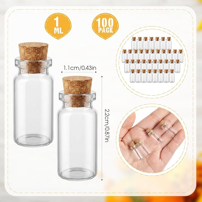 Patelai 100pcs Small Glass Jars