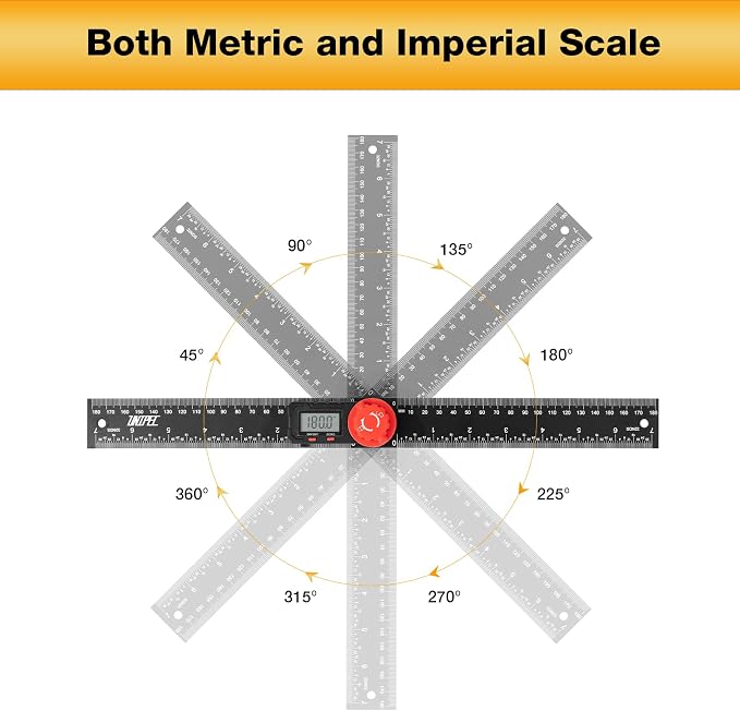 Digital Angle Finder Protractor, Angle Finder Ruler, 7inch 200mm, Angle