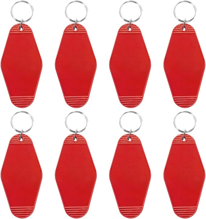 8PCS Motel Keychain Blank Hotel Key Tags Holder