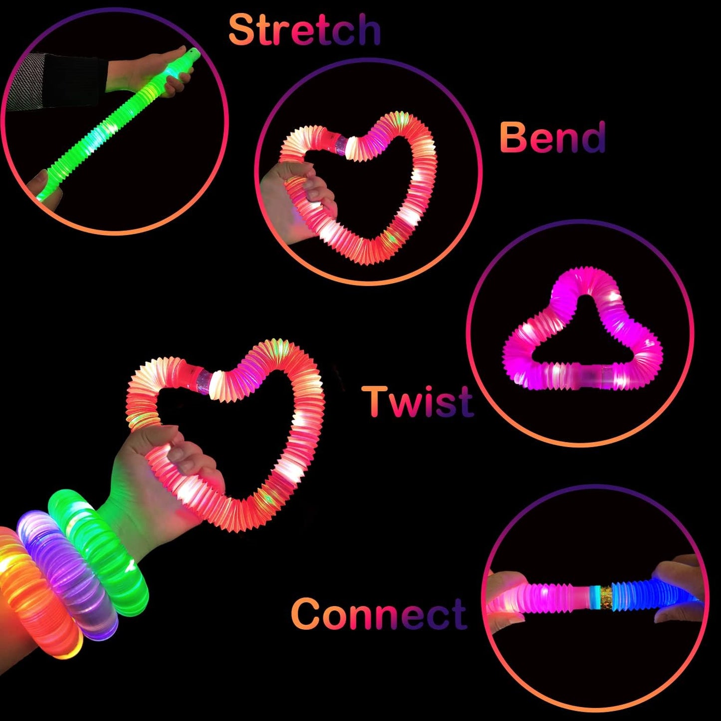 Glow Sticks Bulk Party Favor Supplies for Kids 48 Pcs,Glow in Dark Bracelet Necklace Accessories for Birthday Wedding Camping Parade Throw,Christmas Handouts Giveaways Prizes for Toddler Boys Girls