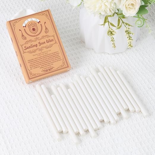 Pearl White Sealing Wax Sticks, WASOHLING 20Pcs Glue Gun Wax Seal Sticks