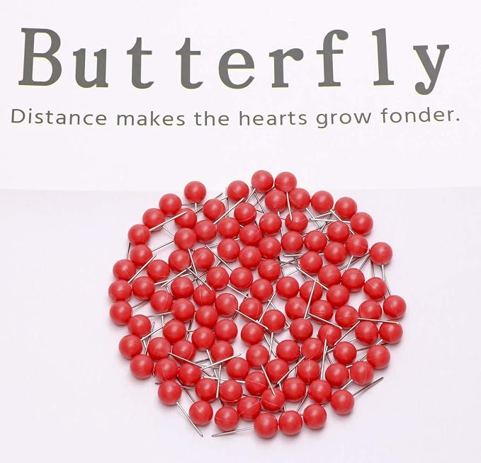 Tupalizy 100PCS 1/4 Inch Small Round Head Map Tacks Pins