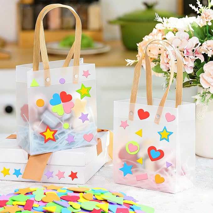 850Pcs Foam Stickers Foam Shape Stickers Heart Star Square Geometric Sticker