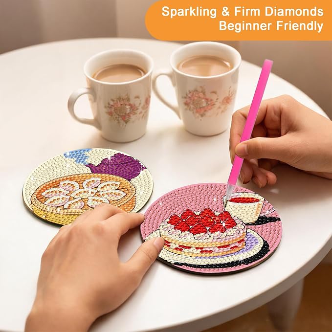 8-Pack Diamond Art Coaster Kit