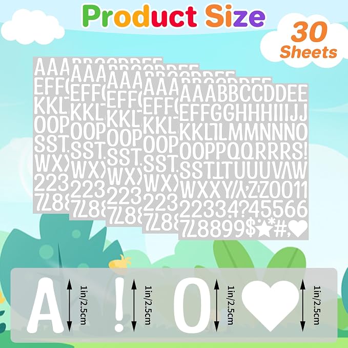 Letter Stickers 1 inch, Self-Adhesive Vinyl Waterproof ABC Letter Stickers