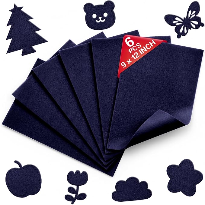 Navy Blue Soft Felt Sheets for Crafts, 1.6mm Thick, Kids' Crafts, DIY Projects