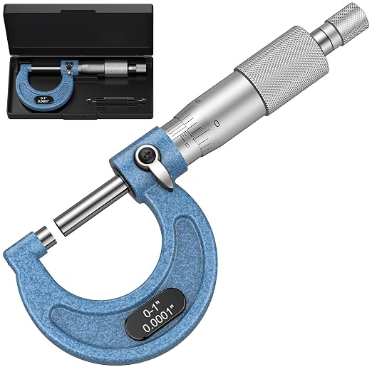 HDLNKAK Outside Micrometer, 0-1" Machinist Micrometer, 0.0001" Graduation