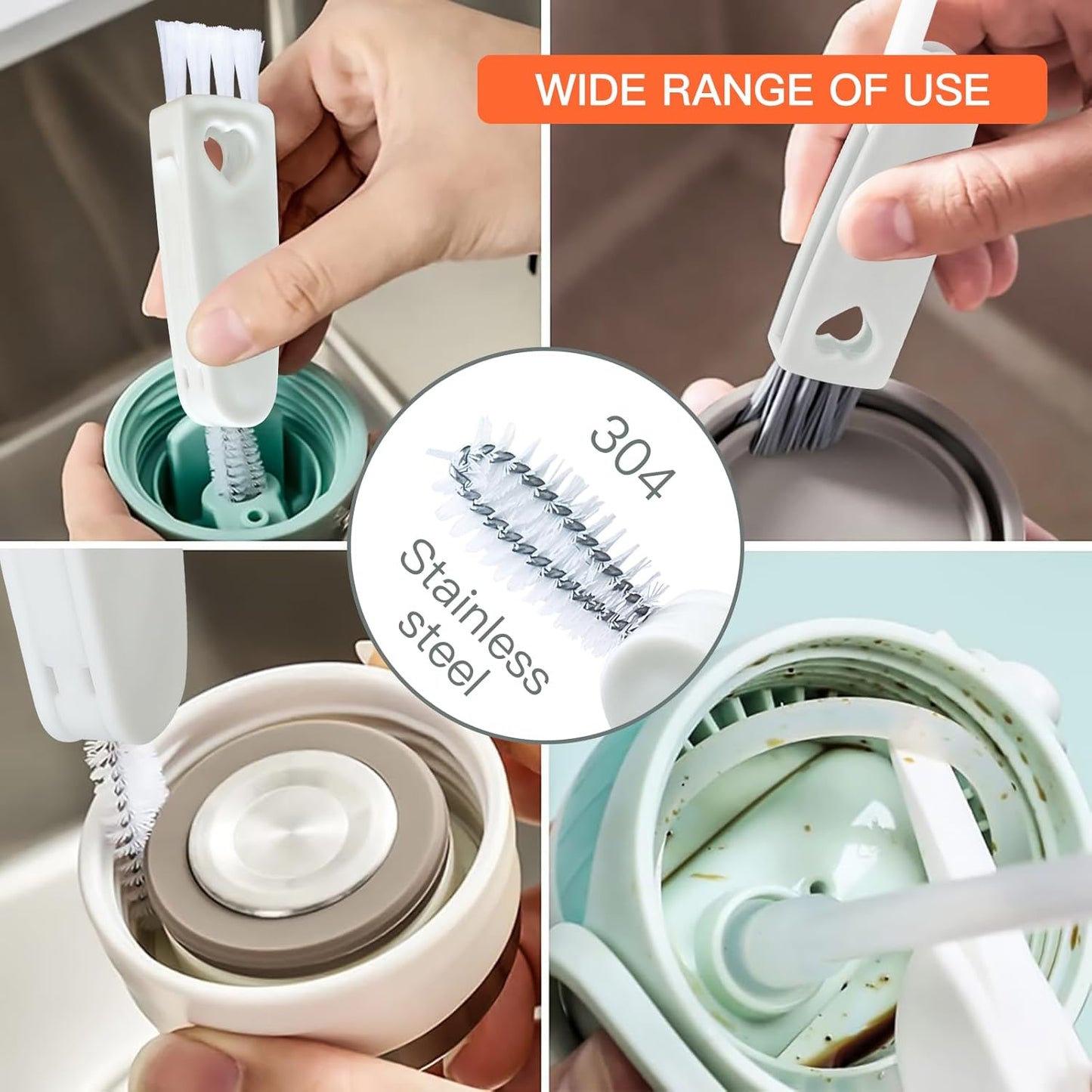 3 in 1 Cup Lid Cleaning Brush - Multifunctional Crevice Cleaner for Bottle Gaps and Tight Spaces