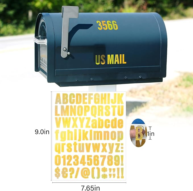 Letter Stickers, Mailbox Numbers, 1 Inch Waterproof Vinyl Alphabet | 1 Inch