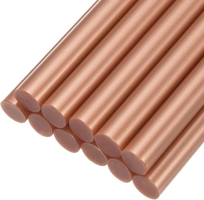 uxcell Mini Hot Glue Sticks for Glue Gun 11mm x 100mm Rose Gold 12pcs
