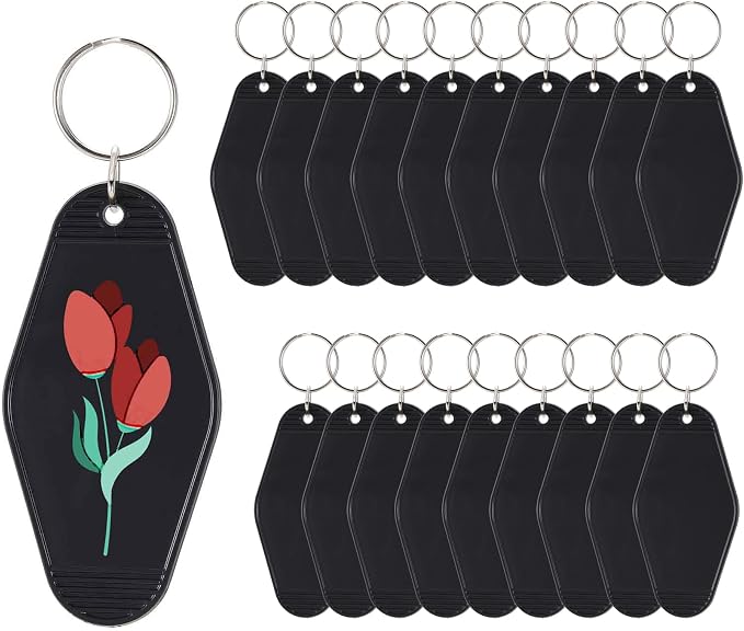 Yoption 20pcs Blank Motel Keychain Bulk