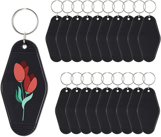 Yoption 20pcs Blank Motel Keychain Bulk