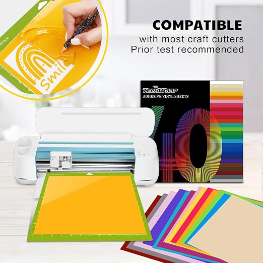 TECKWRAP Permanent Vinyl 12" x 12" 40 Sheets/Pack Assorted Colors Adhesive