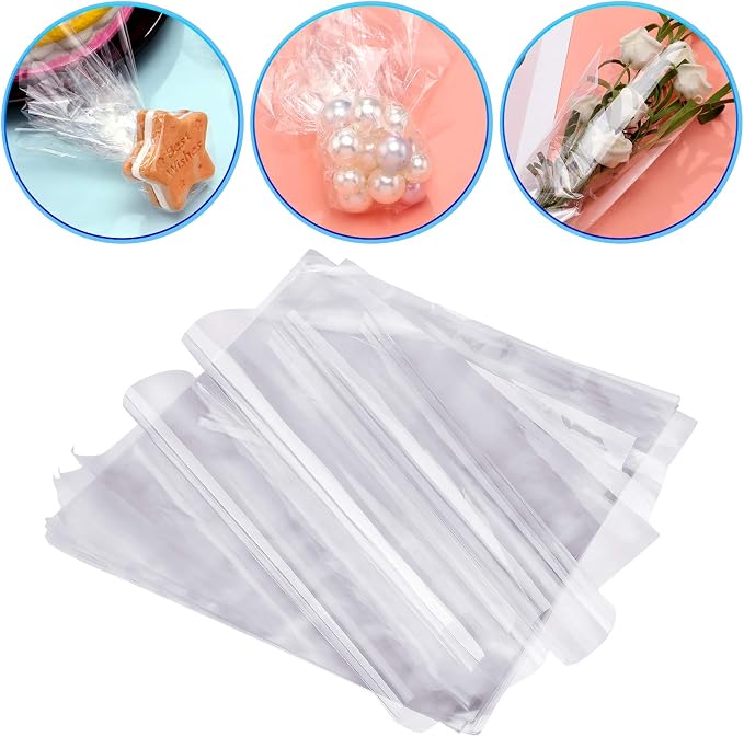 Outus 104 Pcs Colored Cellophane Sheets Cellophane Wrapping Paper
