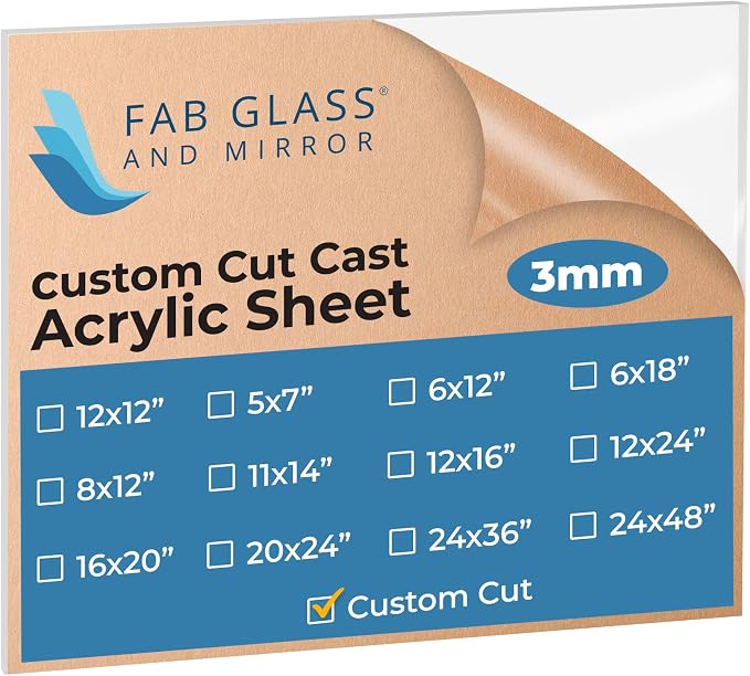Custom Cut Plexiglass Sheet Cut to Size-Clear Acrylic Sheet 1/8" Thick