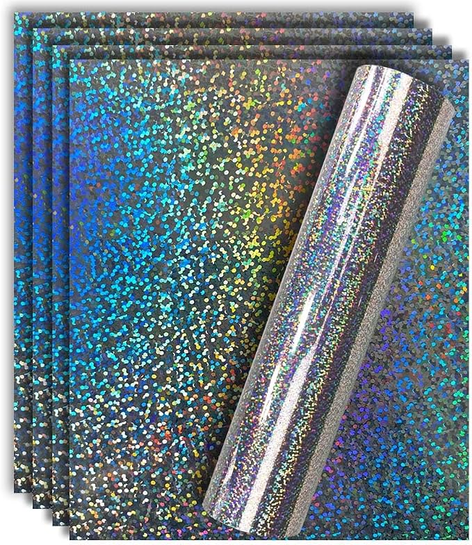 Holographic Silver Metallic Foil HTV Heat Transfer Vinyl