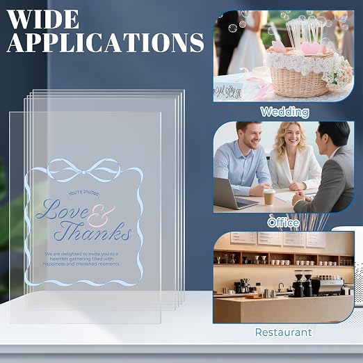 TKOnline 30 PCS Plexiglass Sheets, Invitations, Poster Frames Plastic Board