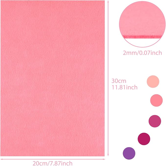NEBURORA 20 Pcs 2mm Thick Stiff Felt Sheets