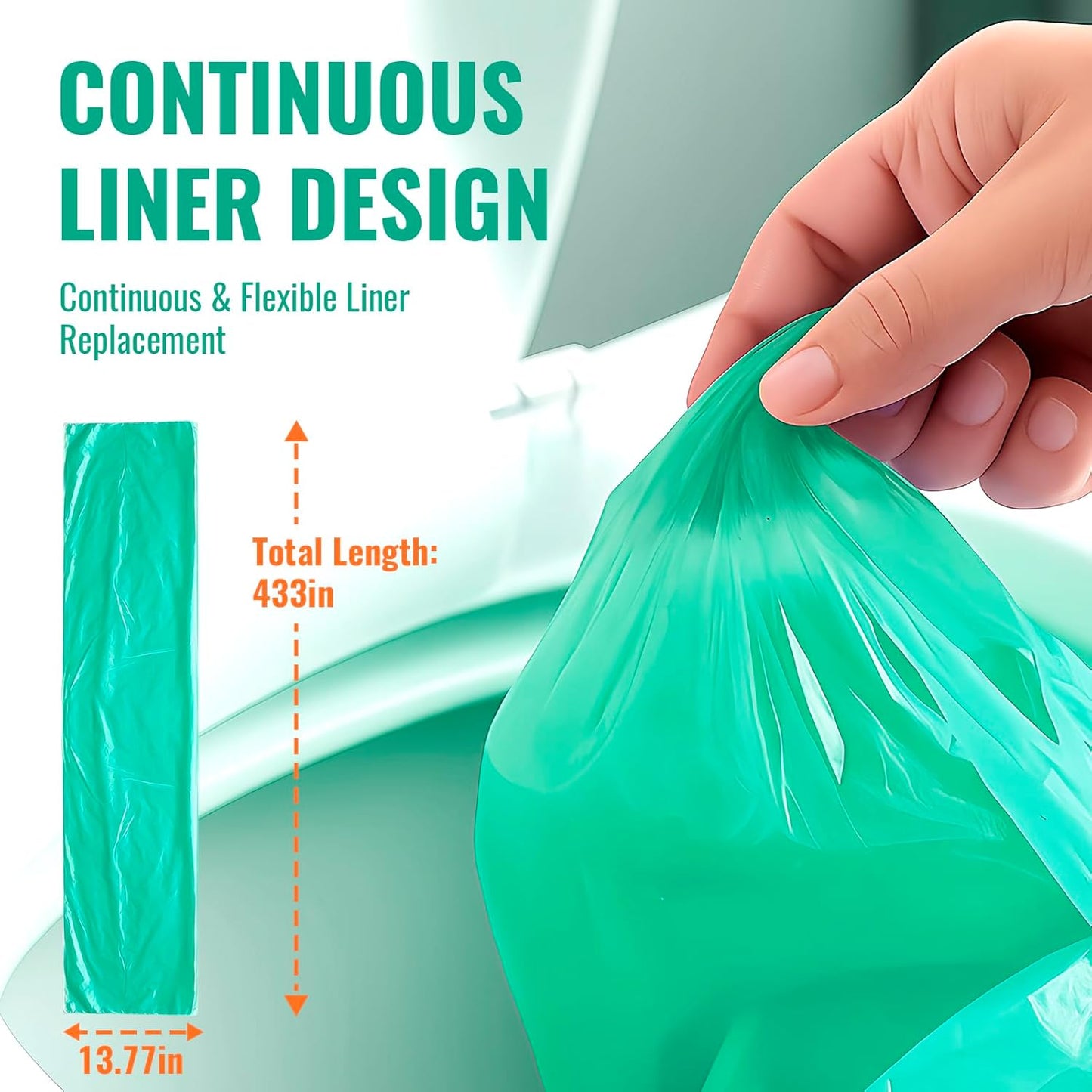 Diaper Bucket Replacement Bags, 2 Rolls Extra Thick, Leak-Proof &Odor Blocking, For Adult Diaper Systems, Diaper Pails, Toilet &Yard Waste, Thickened Diaper Pail Refill Bags Hold Up to 1328 Diapers
