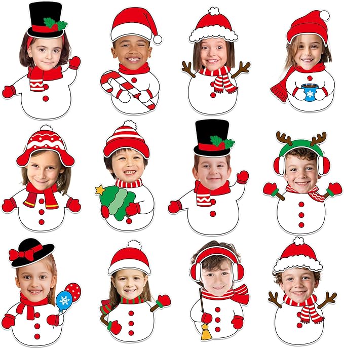 60pcs Christmas Theme Cutouts Snowman Bulletin Board Decorations Xmas Snowman