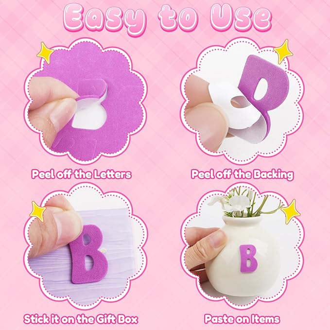 Letter Stickers, 3D Self-Adhesive Alphabet Stickers