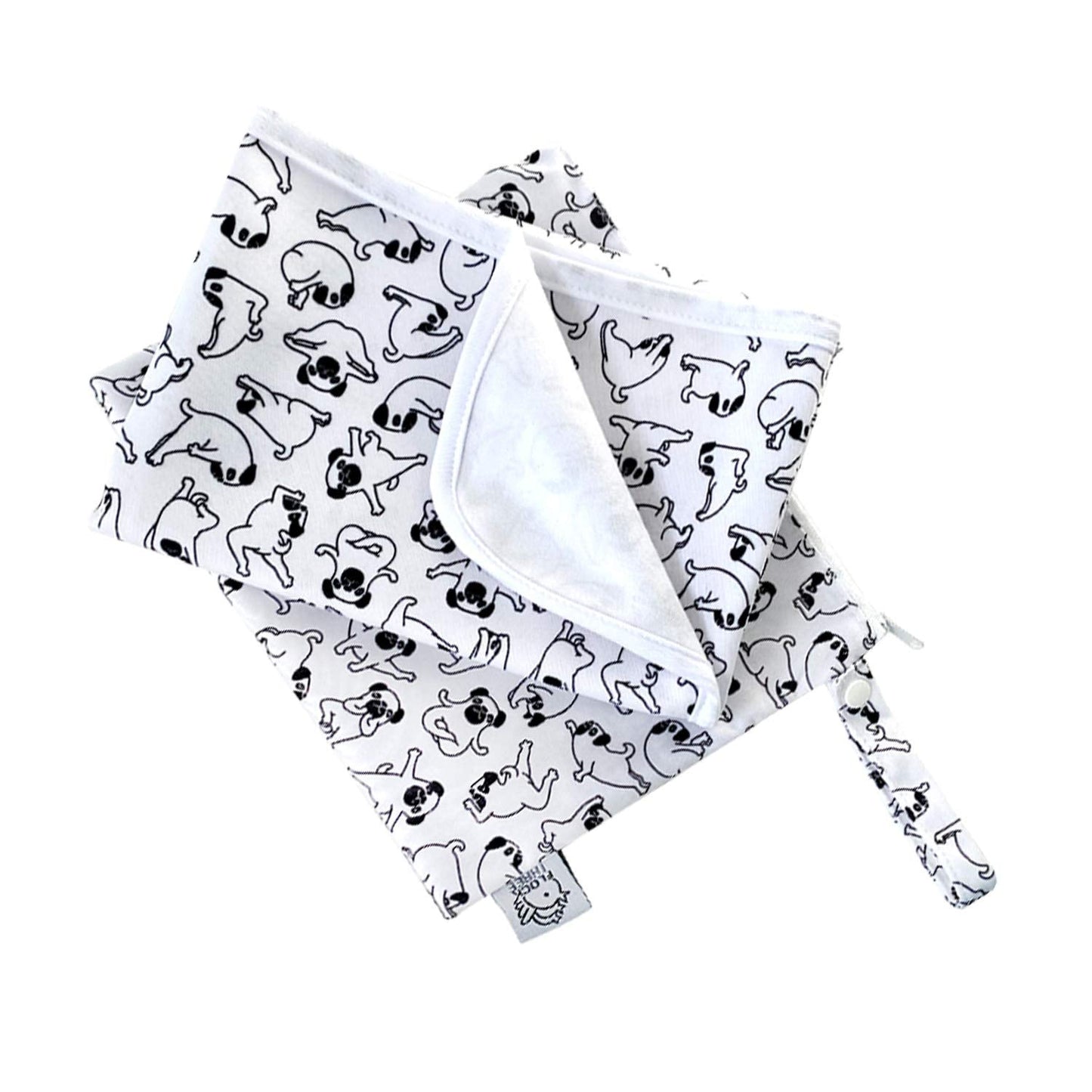 Flockthree Waterproof Baby Diaper Changing Pad with Storage Bag (28.7" X 19.7") Washable Wipeable Reusable Leak Proof Diaper Travel Mat Station Changing Mattress Liner Cribs Bed Cover, Dogs