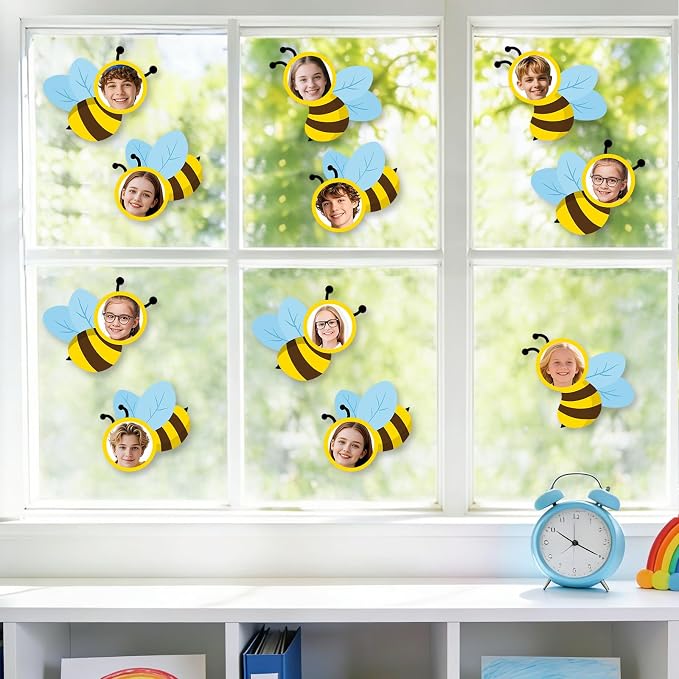 54Pcs Bee Cutouts for Bulletin Boards Decorations, DIY Bee Classroom Cut Outs