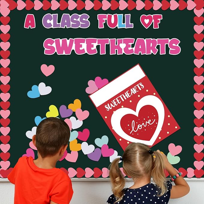 Valentine's Day Bulletin Board Set Valentine's Love Heart Classroom Decoration