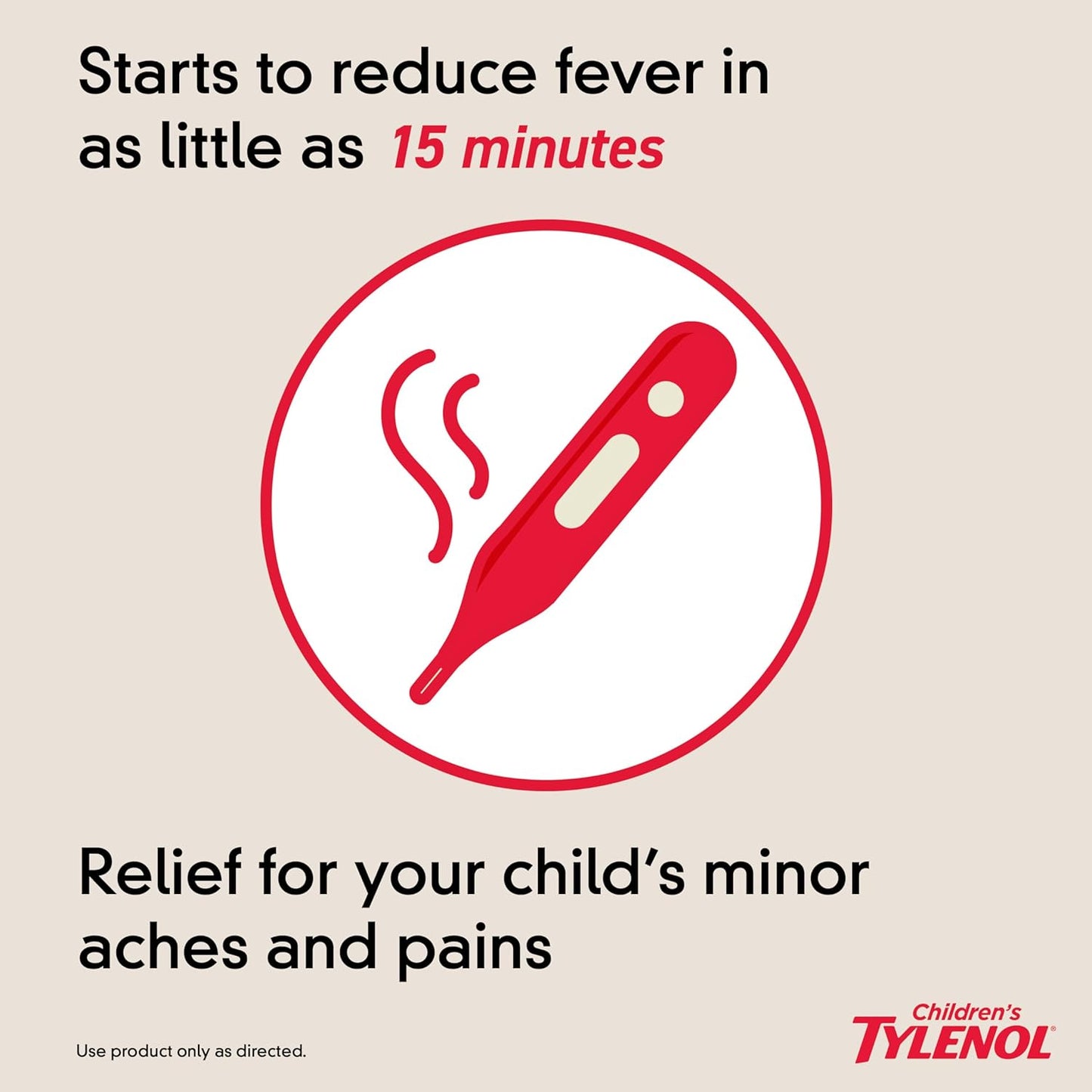 Children's Tylenol Liquid Pain Relief & Fever Medicine, Acetaminophen Oral Suspension, Free of Dyes, Aspirin, Ibuprofen, High Fructose Corn Syrup; Natural Apple Flavor, 4 fl. Oz