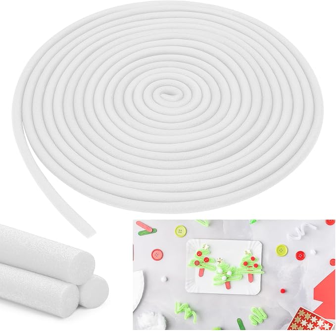 Frienda 5/8 Inch x 40 Ft White Foam Noodles