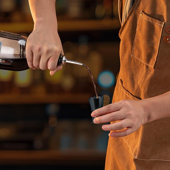 Briout Jigger for Bartending, Flat Edge Black