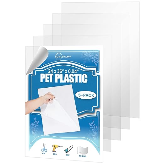 5 Packs of 24x36x0.04’’ PET/Plexiglass Panels | Unbreakable and Lightweight