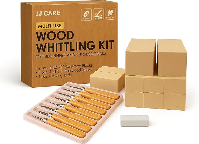 JJ CARE Wood Carving Kit, Beginner Wood Carving Kit