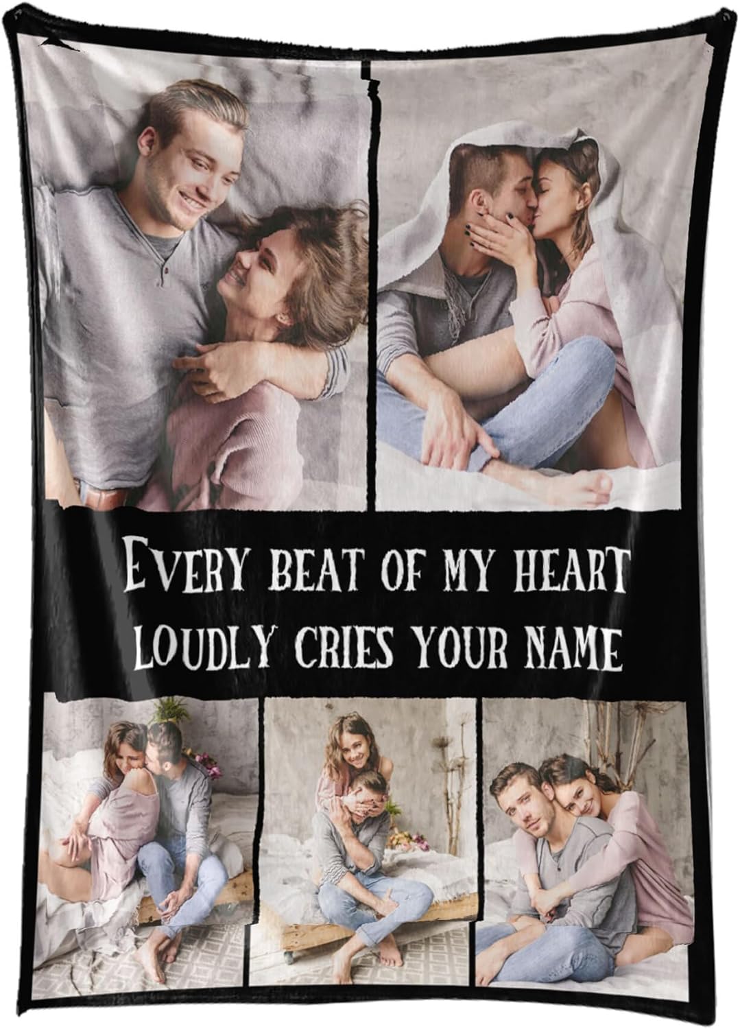 Personalized Blanket Custom Throw Blanket with Photo Text Customized Picture Blankets Personalized Gift Flannel Blanket for Birthday Gifts Valentines Day Gift, 40 * 50in