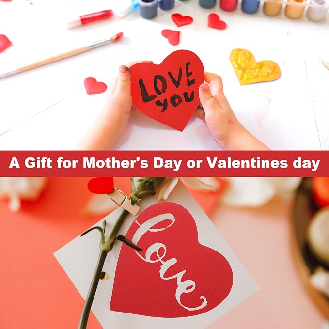 90 Pieces Heart Cutouts Paper Hearts Heart Shape Cards 5.5 Inches Large