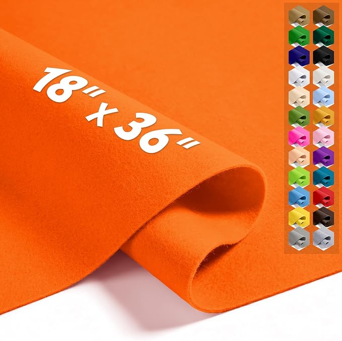 Neon Orange 18" X 36" Felt Fabric Sheet