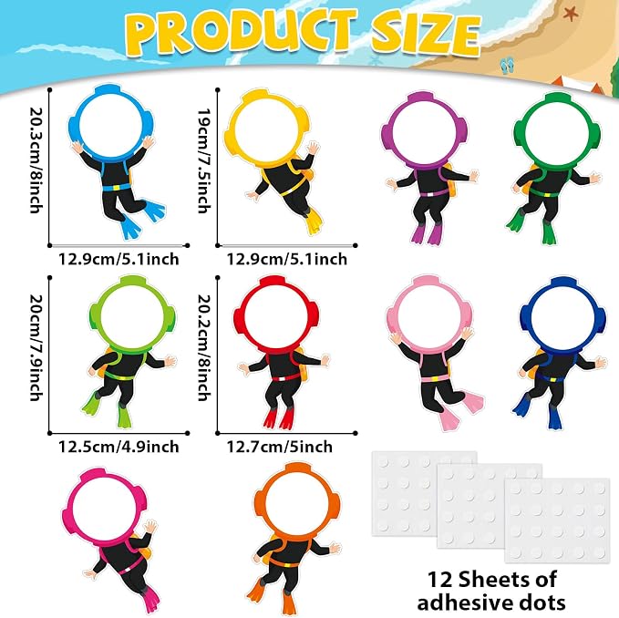 gisgfim 80Pcs Summer Cutouts Diving Suit Decorations Under the Sea Bulletin
