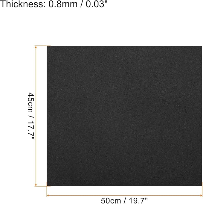 MECCANIXITY EVA Foam Sheets Black 19.7 Inch x 17.7 Inch 0.8mm Thick Crafts Foam