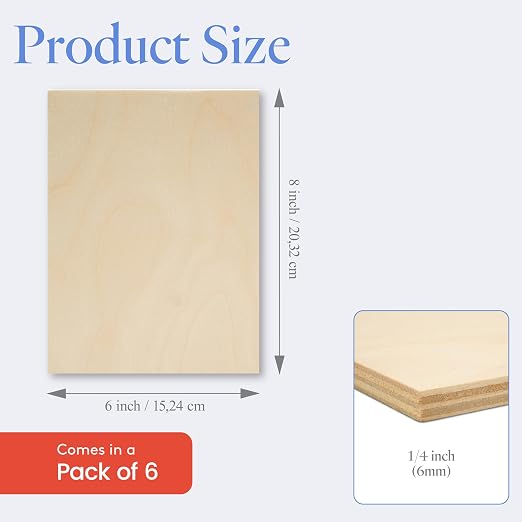 1/4 Inch Baltic Birch Plywood 6 mm B/BB Grade Craft Wood,