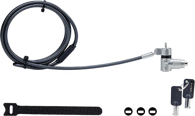 StarTech.com Universal Laptop Lock 6.6ft (2m), Security Cable for Notebooks Compatible with Noble Wedge/Nano/K-Slot, Keyed Locking Cable, Cut-Resistant Carbon Steel Cable, TAA (UNIVK-Laptop-Lock)
