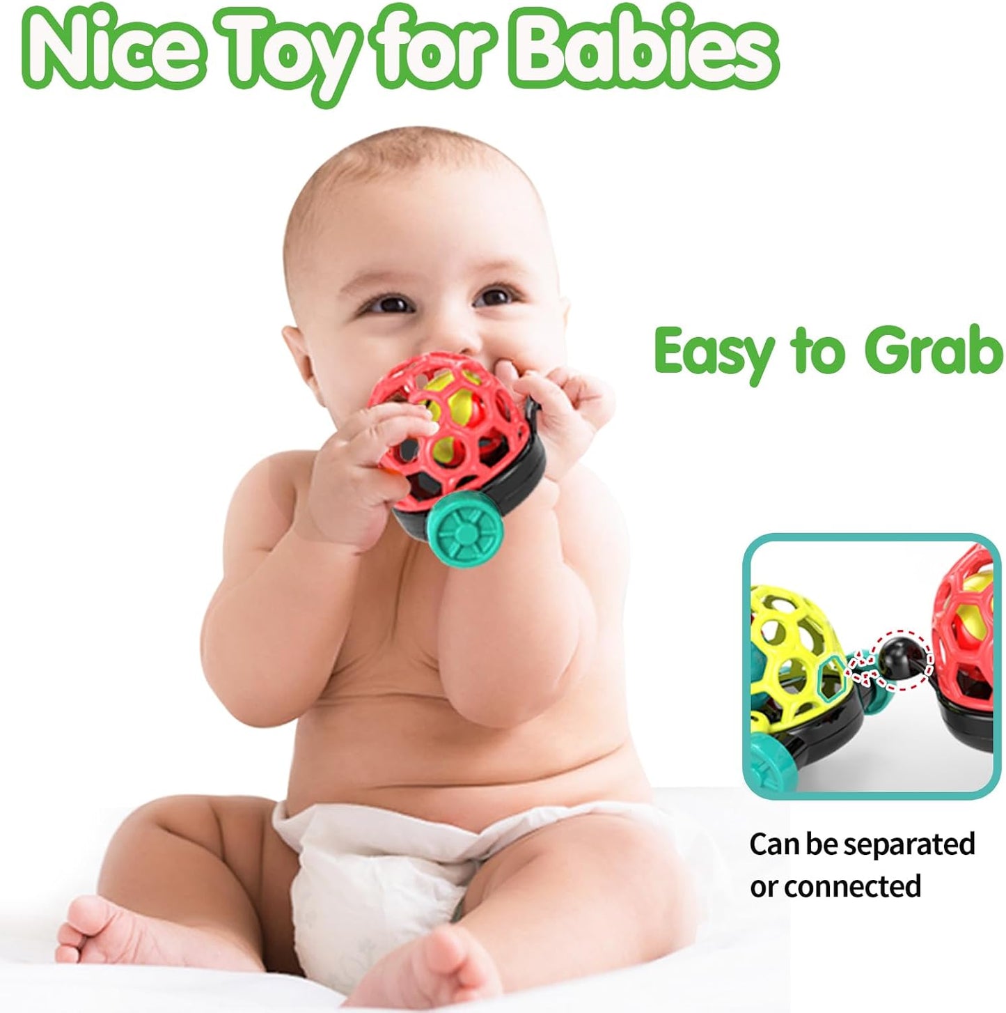 Baby Toy Train, Infant Soft Cars Toy for 6-12 Month Boy Gifts, Musical Train Toy for Toddlers 1-3, Sensory Ball Rattles Push and Go Truck, Development Babies Birthday Gift 6 7 8 9 10 12 Month
