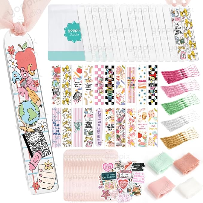 180 Pcs Acrylic Bookmark Blanks- 20 Set Bookmark Making Kit